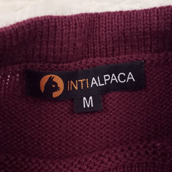 Intialpaca Inti 100% Alpaca Wool Fair Isle Nordic Sweater Womens Medium Peru - Picture 8 of 8